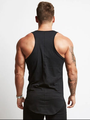Black Racerback Roundneck: Men's Essential Tank