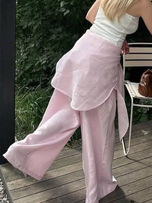 Button Up Shirt And Drawstring Pants Set in Apricot, view 12