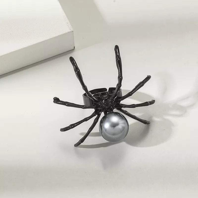 Synthetic Pearl, Alloy Care instructions: Avoid wearing during exercise, as swea ring in Black with jewelry silhouette