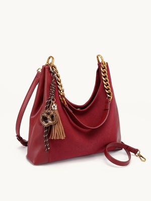burgundy shoulder bag