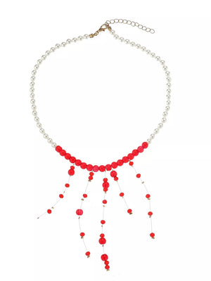 18k Gold-plated Synthetic Pearl Dangle Necklace option 5