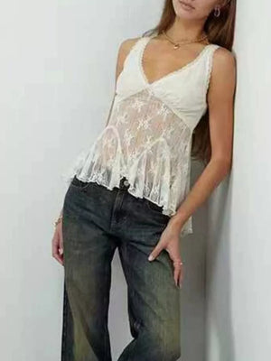 Olive tank top with hip-length and pullover