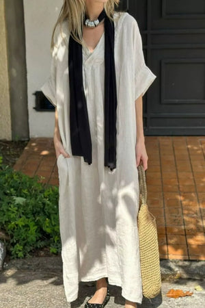 Light Purple Full Size V-neck Maxi Dress Plus Size