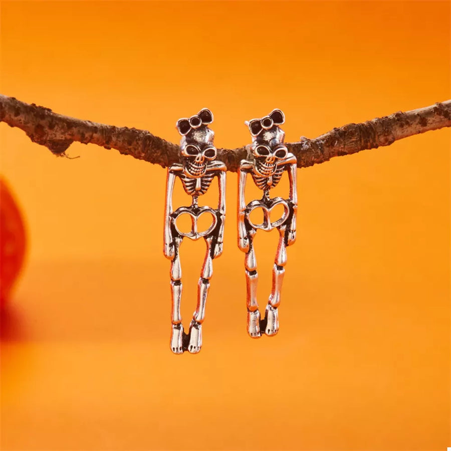earrings in Style D with skeleton and skeleton design