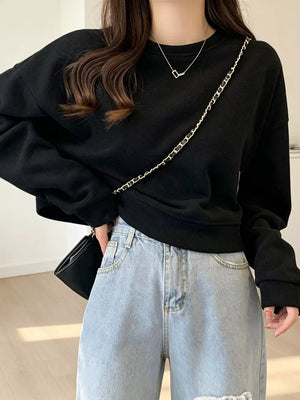 Crew Neck Drop Shoulder Sweatshirt, view 25