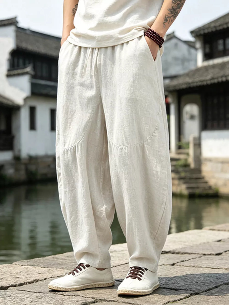 Men's Plus Size Loose Fit Sweatpants With Drawstring in Black