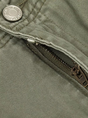Green Men's Loose Fit Cargo Pants With Multiple Pockets