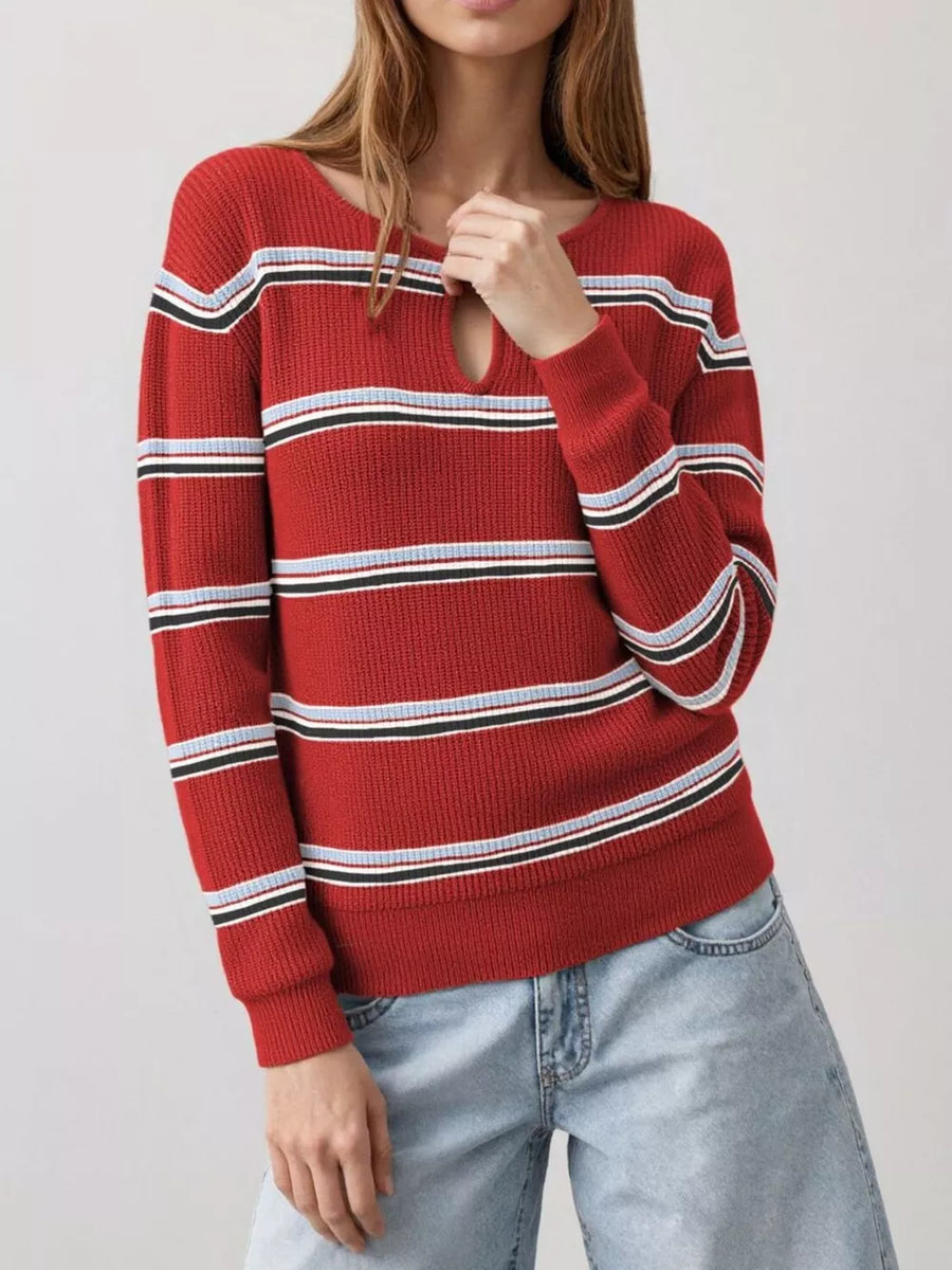 100% polyester Care instructions: Machine wash cold pullover sweater in Red with regular silhouette