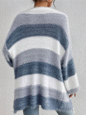 light blue cardigan with stretch and long sleeve