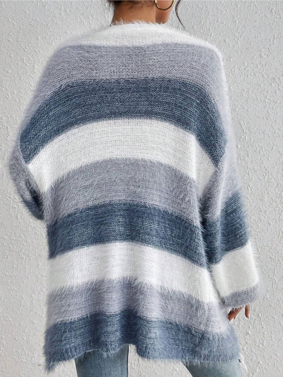 light blue cardigan with stretch and long sleeve