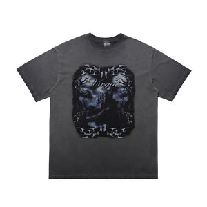 vintage-inspired t-shirt in taupe with crew neck