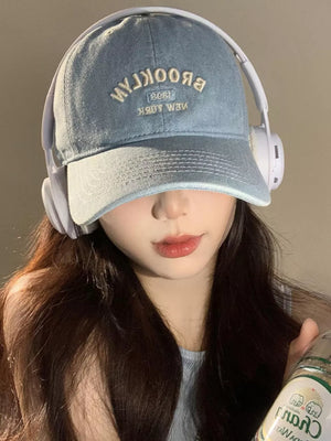 Light blue baseball cap with embroidered Brooklyn text and 1898 detail