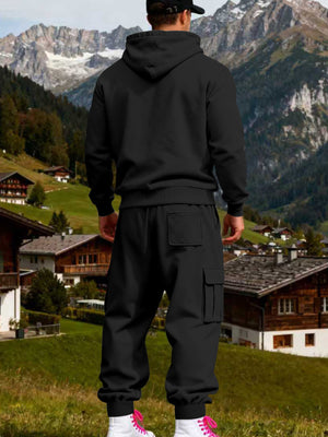 Men's Kangaroo Pocket Hoodie & Sweatpants Set