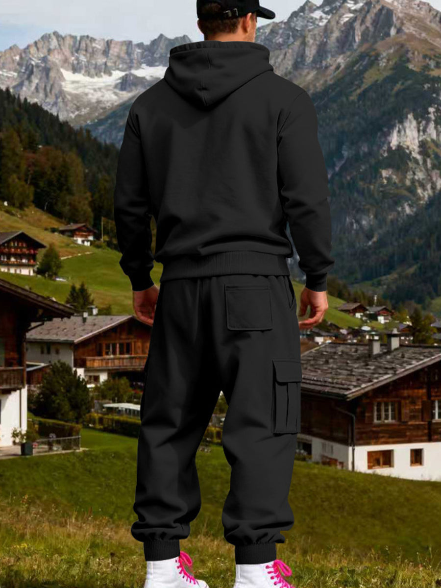 Men's Kangaroo Pocket Hoodie & Sweatpants Set