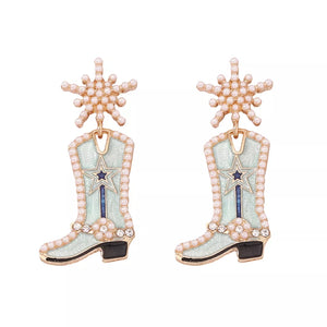 earrings in Light Blue with dangle and dangle