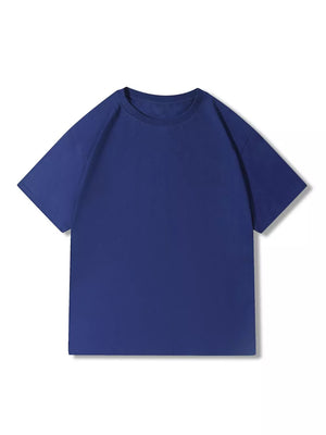 Men's blue 100% cotton crew neck t-shirt