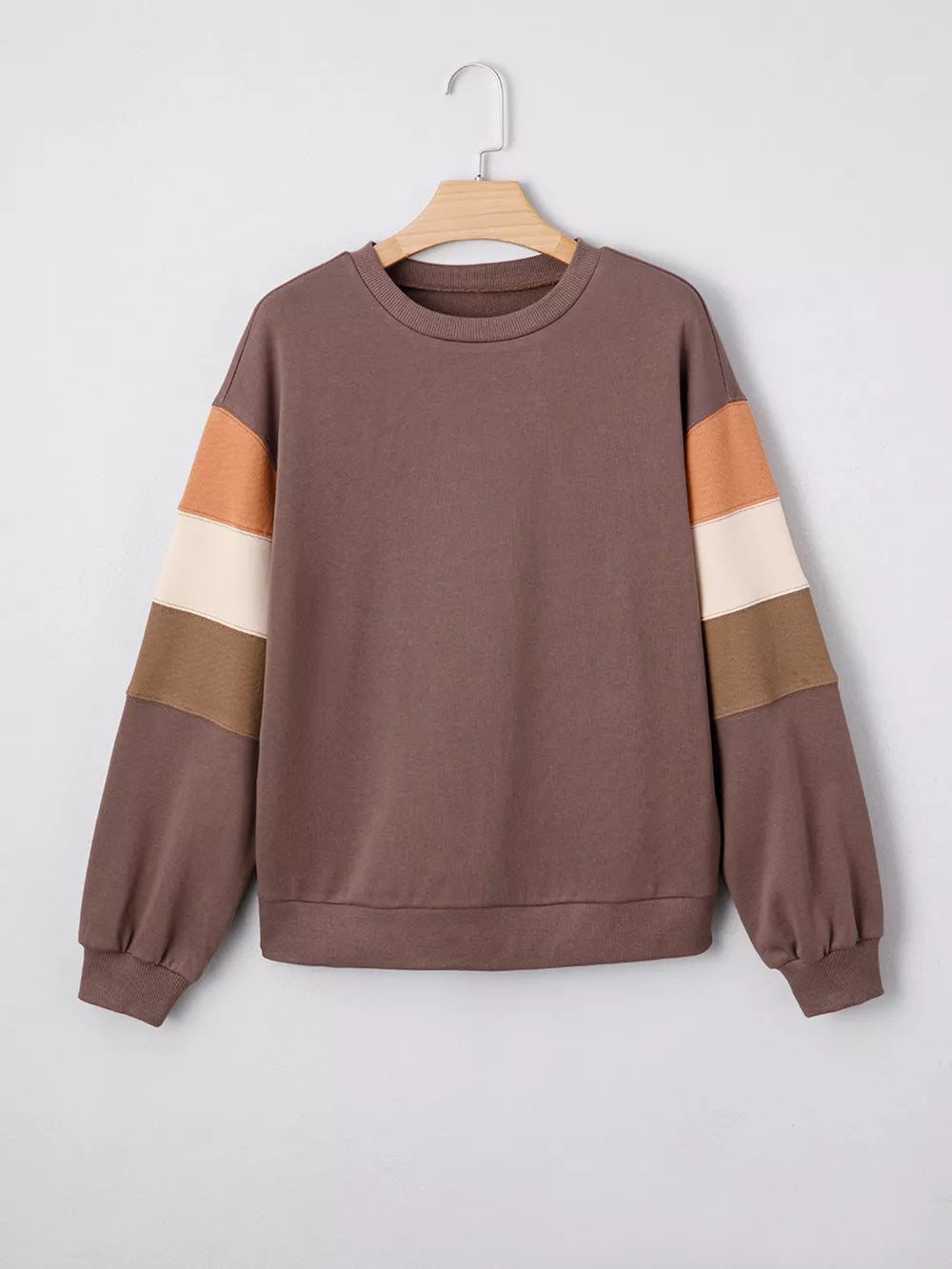 Color Block Drop Shoulder Pullover Sweatshirt option 6