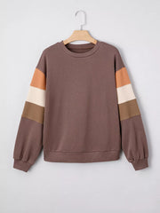 Color Block Drop Shoulder Pullover Sweatshirt option 6