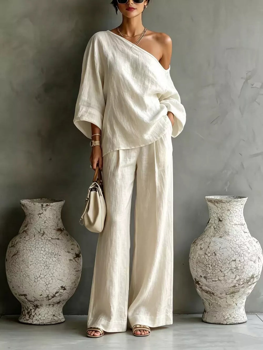 Black two-piece set with full-length and pullover