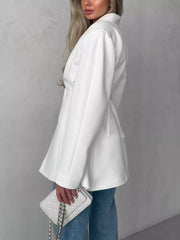 100% polyester Care instructions: Machine wash cold blazer in Brown with A-line silhouette