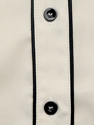 Contrast Trim Long Sleeve Shirt option 8
