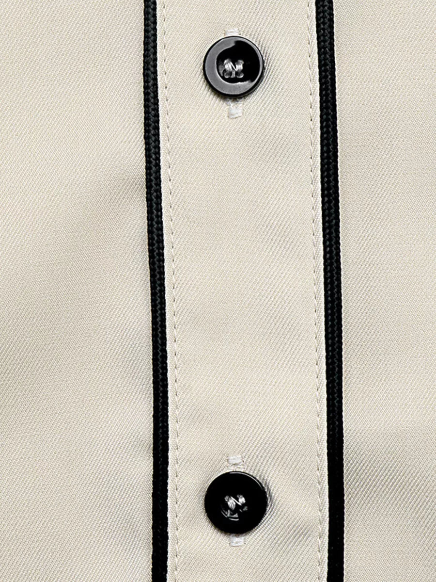 Contrast Trim Long Sleeve Shirt option 8