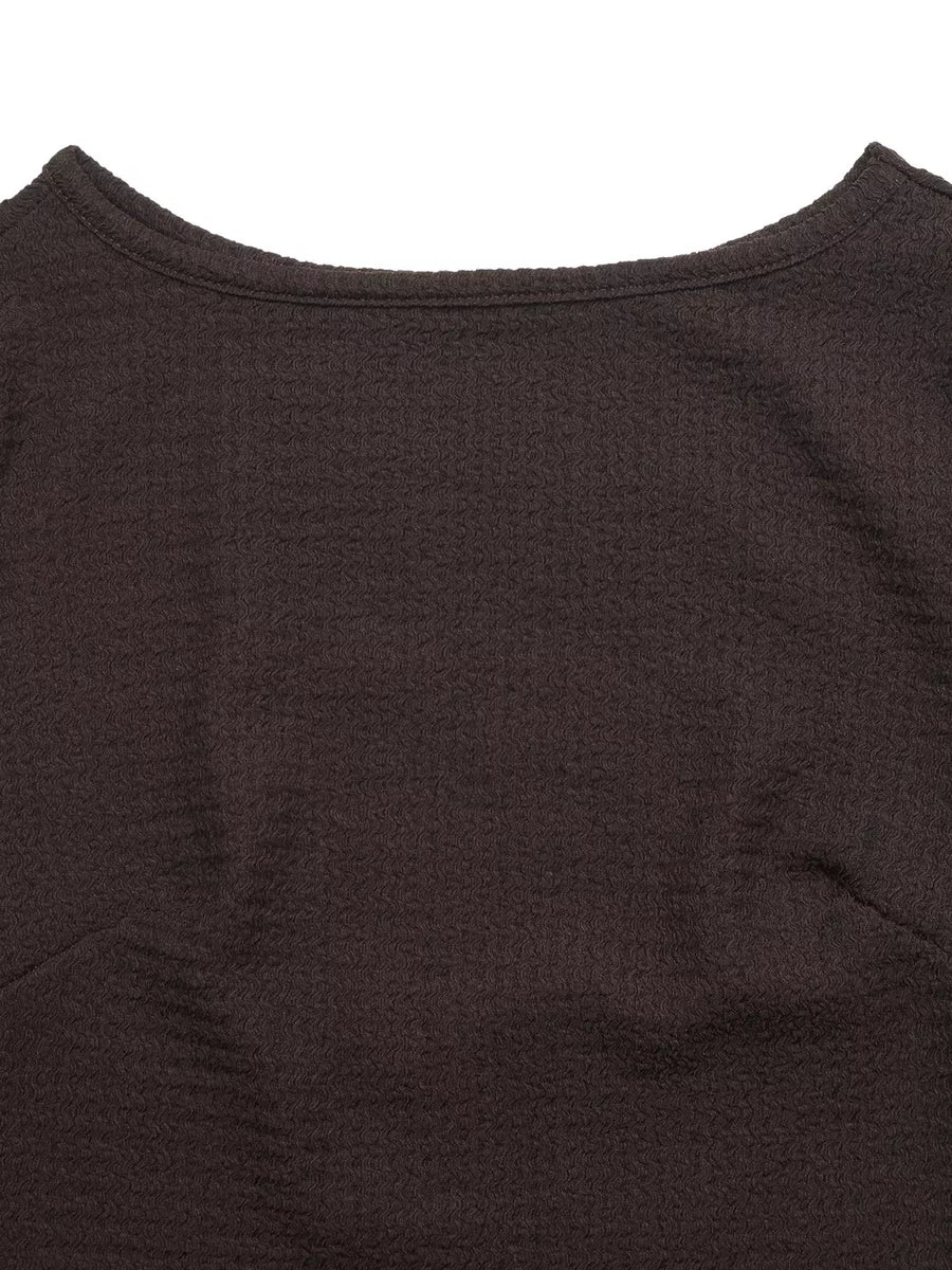 bodycon dress featuring waffle knit in Coffee Brown with 95% polyester, 5% elastane Care instructions: Machine wash cold