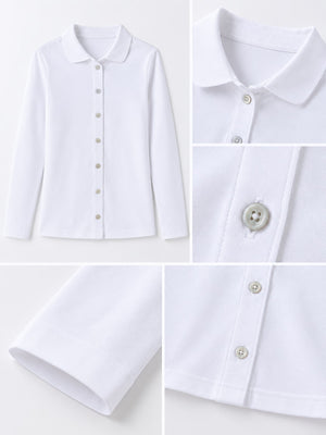 white regular button-down shirt with collared