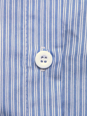 white button-down shirt with button-front and striped