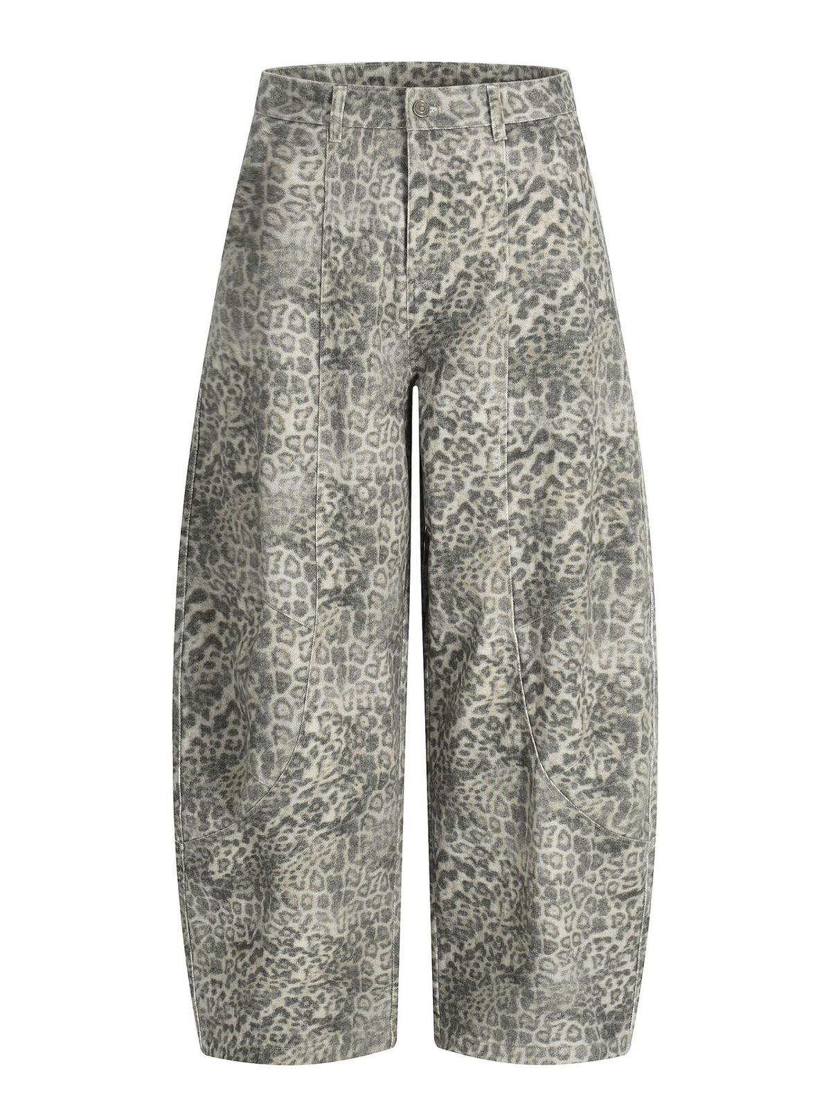 wide-leg pants in charcoal featuring buttoned and loose fit