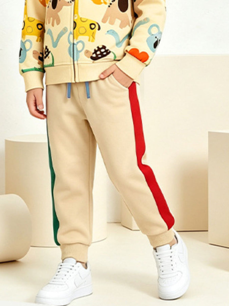 light yellow tracksuit with hip-length and zip-front