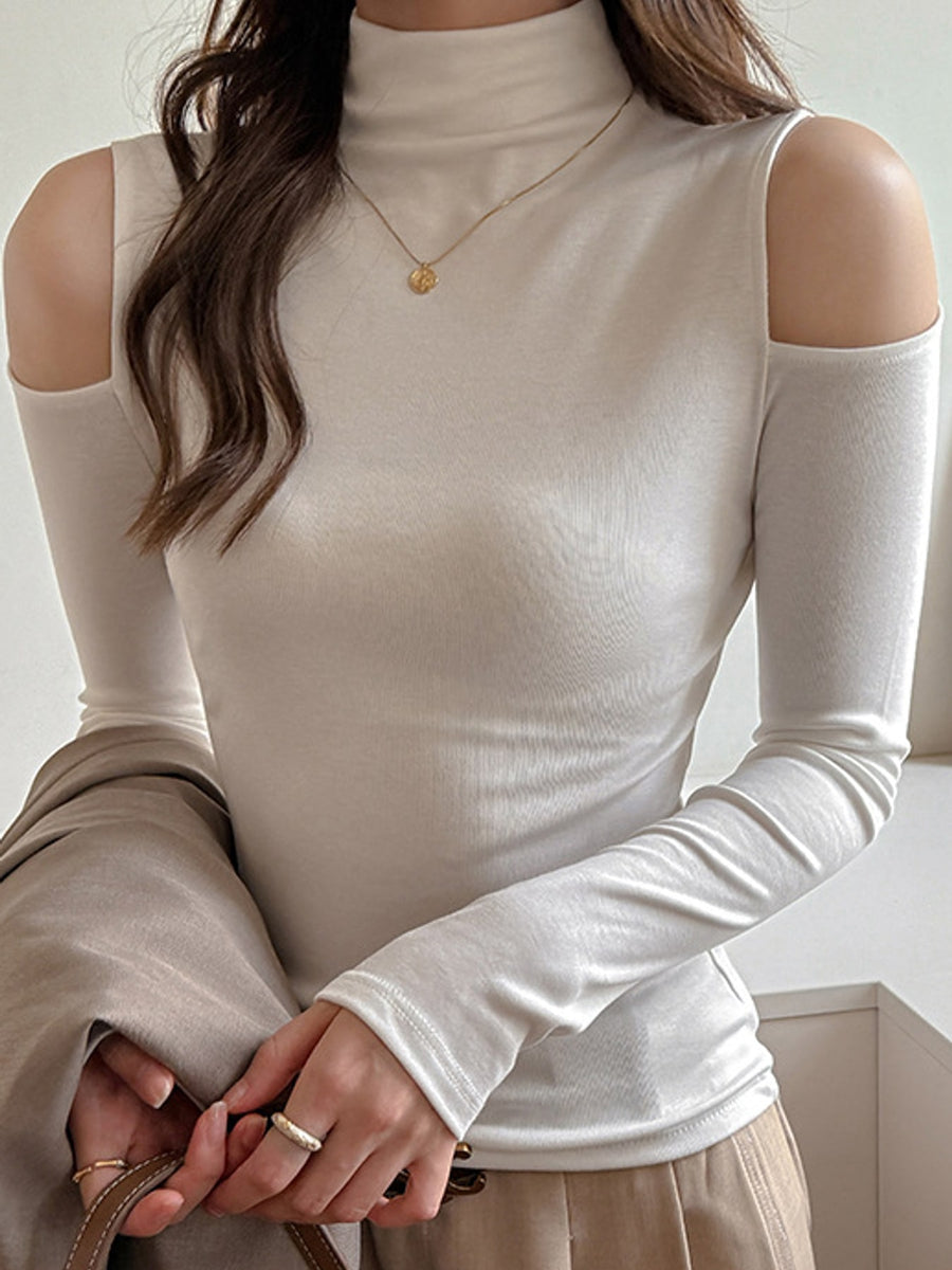 White t-shirt with hip-length and pullover
