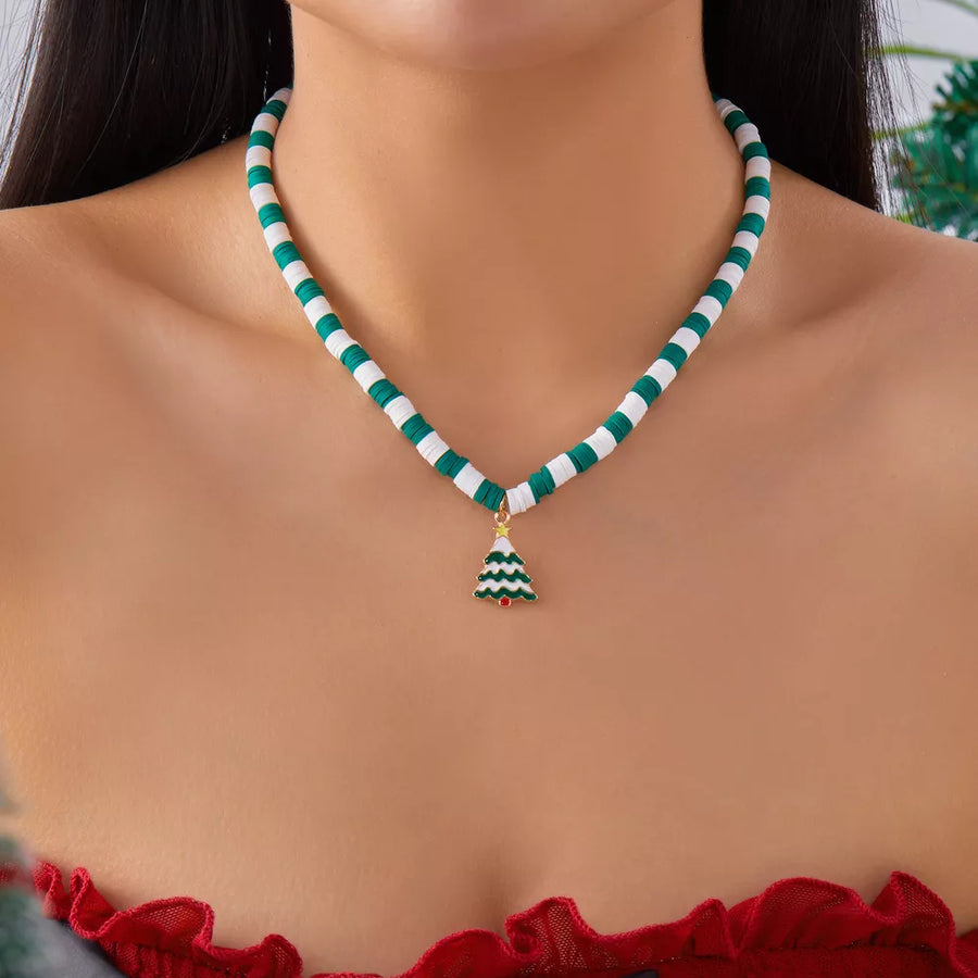 necklace featuring striped in Style A with 18K Gold-Plated, Zinc alloy, Polymer clay Care instructions: Avoid wearing durin
