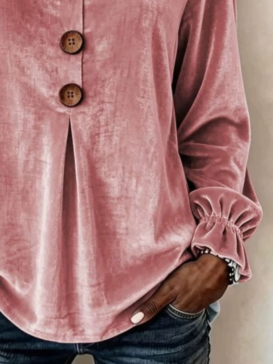 Sky Blue blouse with hip-length and pullover