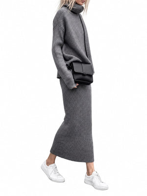 100% polyester sweater set in Green with relaxed silhouette