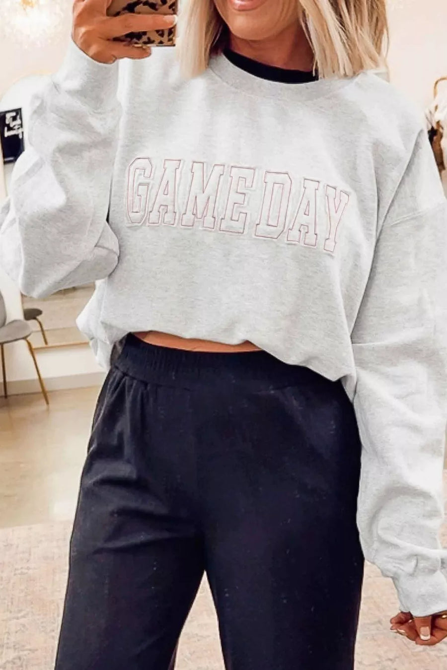 Game Day Letter Embroidery Sweatshirt option 6