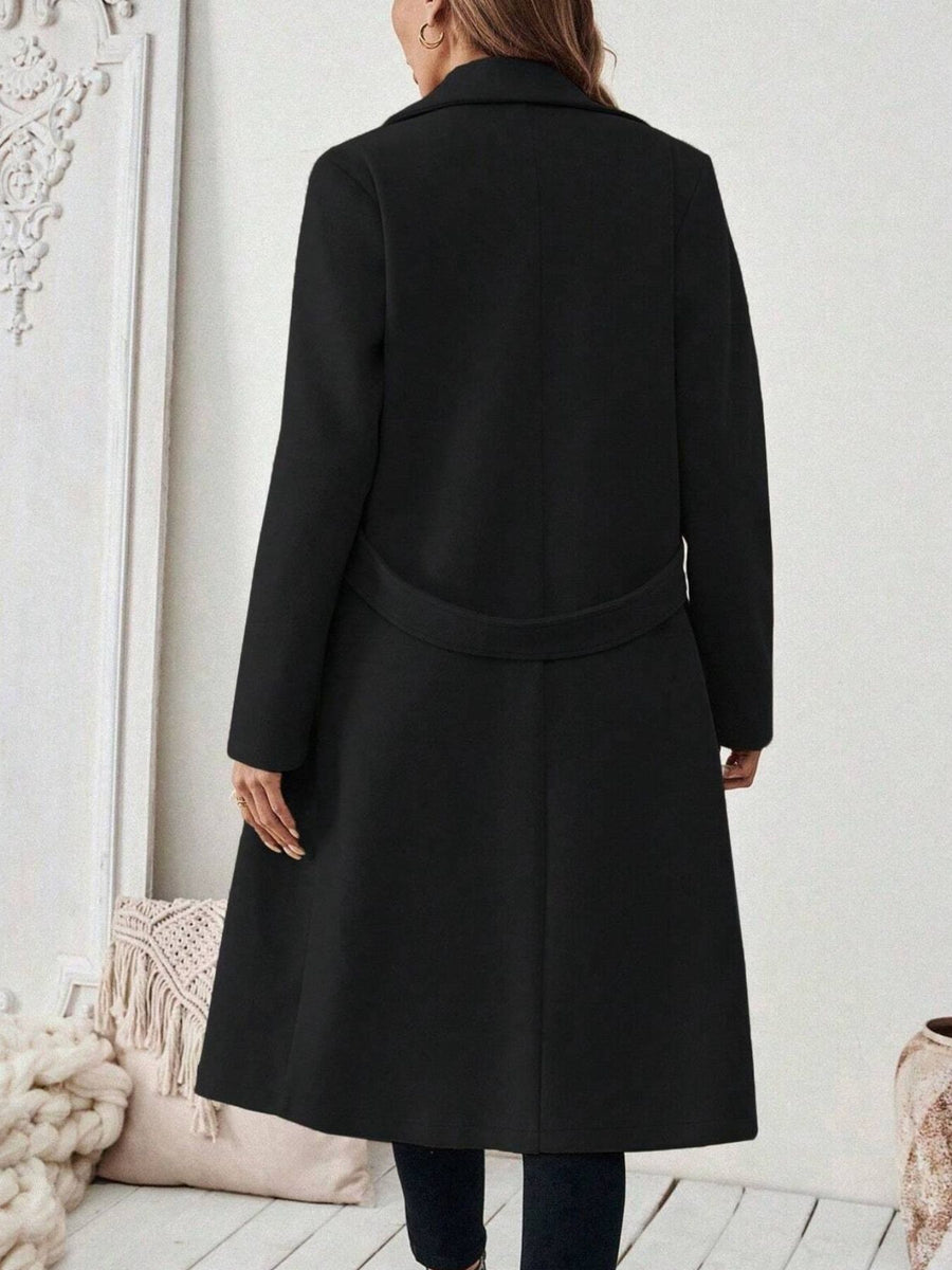 overcoat in Camel with pocketed and midi