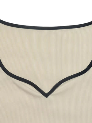Ribbed Sweetheart Neckline Long Sleeve Bodysuit option 10