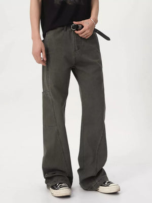pants in dark olive green featuring pocketed and straight fit