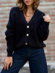 burgundy cardigan with buttoned and long sleeve