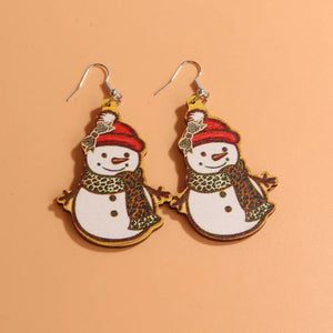 white earrings featuring dangle and christmas-themed