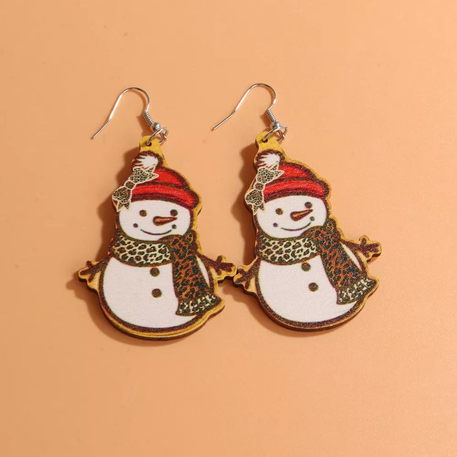 white earrings featuring dangle and christmas-themed