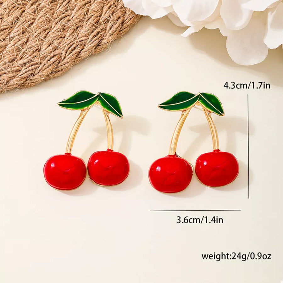 earrings featuring fruit motif in gold with 18K Gold-Plated,Alloy,Resin Care instructions: Avoid wearing during exercise, as
