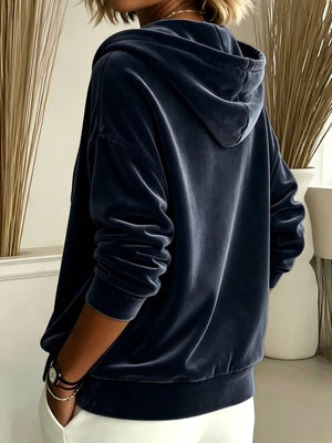 100% polyester Care instructions: Machine wash cold zip hoodie in Colorful Blue with relaxed silhouette