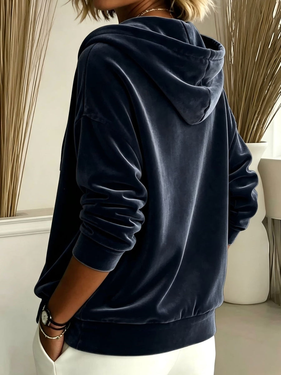 100% polyester Care instructions: Machine wash cold zip hoodie in Colorful Blue with relaxed silhouette
