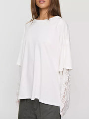 95% viscose, 5% elastane Care instructions: Machine wash cold t-shirt in White with relaxed silhouette