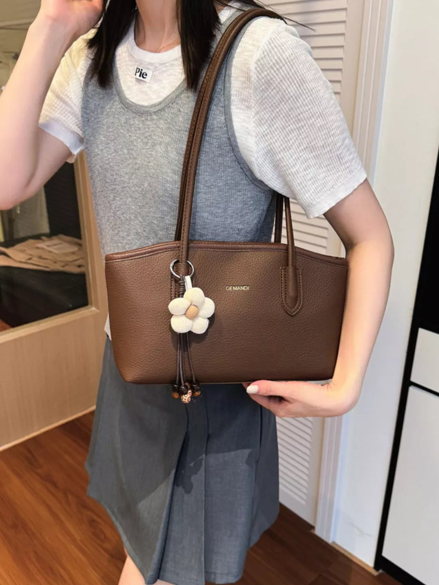 Pu Leather Shoulder Bag in Gray