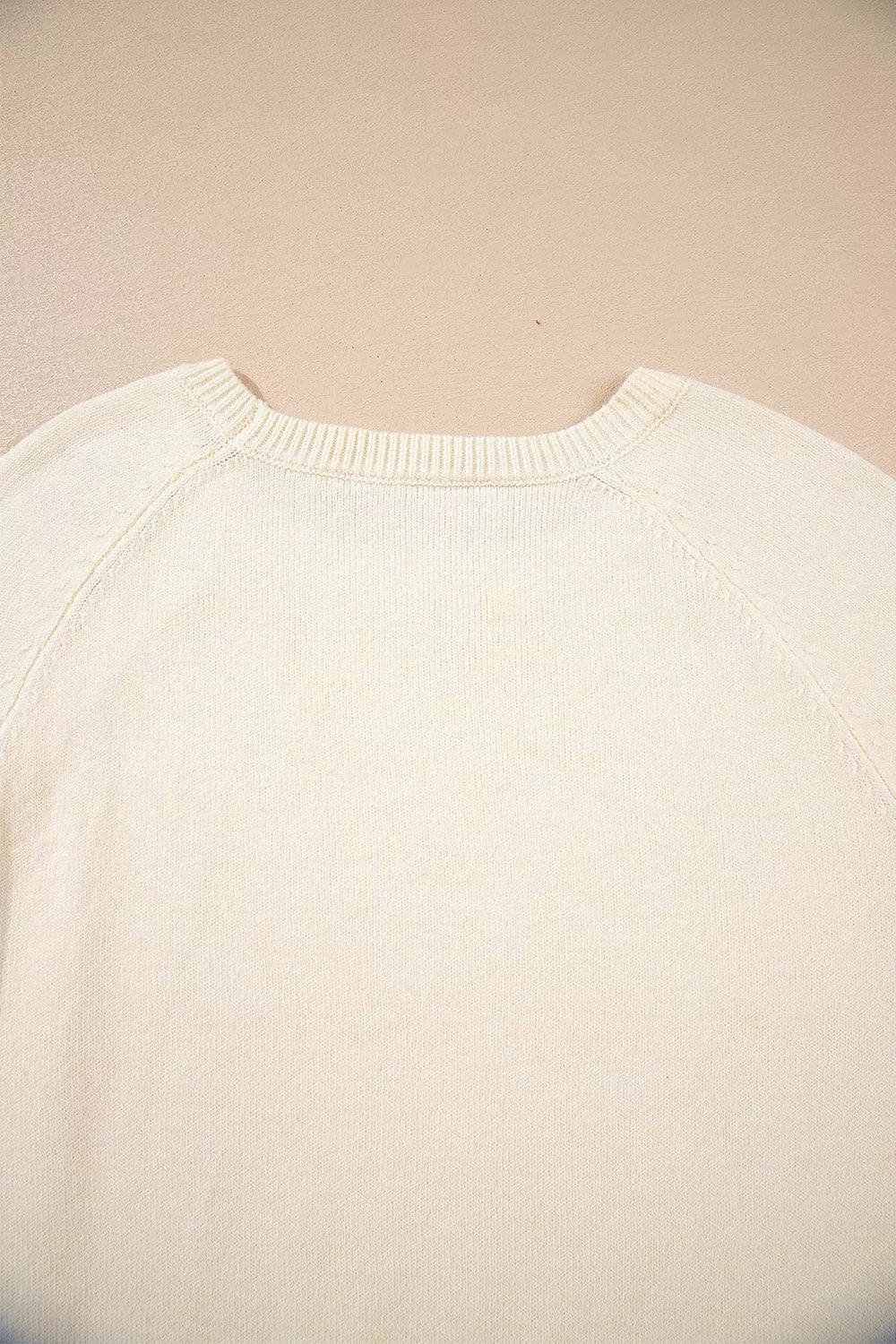 ivory regular pullover sweater with crew neck
