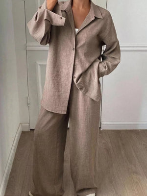 Dark Blue two-piece set with long sleeves and long sleeve