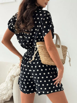 shirt and shorts set in Mocha with pocketed and hip-length top, thigh-length shorts